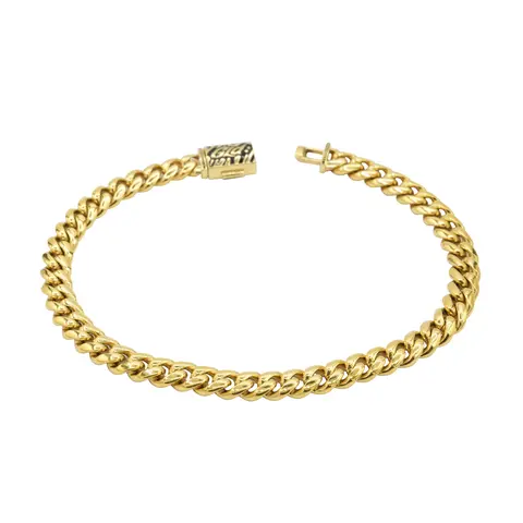 GLD Cuban Link Bracelet 5mm width | 18k Yellow Gold Plated, 7"-9" lengths Classic & Bold - Lifetime Guarantee, Perfect Gift