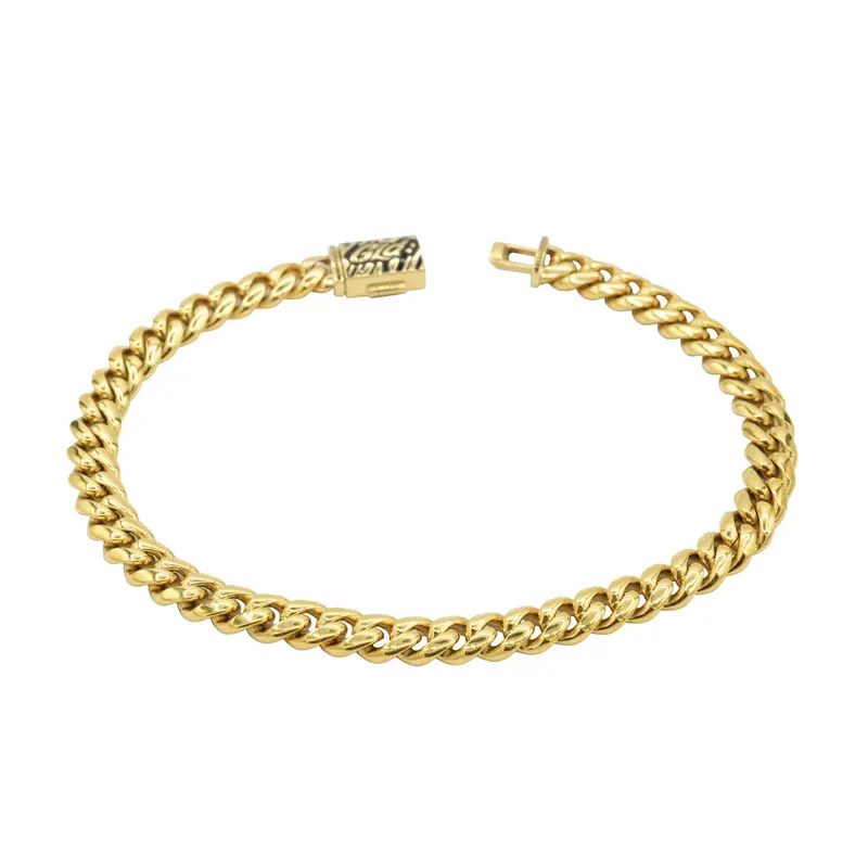 GLD Cuban Link Bracelet 5mm width | 18k Yellow Gold Plated, 7"-9" lengths Classic & Bold - Lifetime Guarantee, Perfect Gift