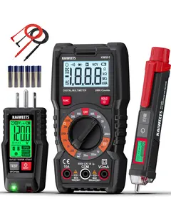 【FathersDayGift】KAIWEETS Electrical Test Kit, Digital Multimeter, Smart Non-Contact Voltage Tester & GFCI Outlet Tester with LCD, Complete Set with Carrying Case & Batteries for Electrician, DIY & HVAC, Cool Gadgets Tools, DIY, Tools and gadgets for him