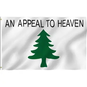 Fly Breeze 3x5 Foot An Appeal  To Heaven Flag - Vivid Color and Fade Proof - Canvas Header and Double  Stitched - Pine Tree Flags Polyester with Brass Grommets 3 X 5 Ft Banners Lightweight  Print