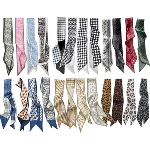 24PCS Multifunctional Silk-Like Scarves, Versatile Neck & Hair Accessories for Women