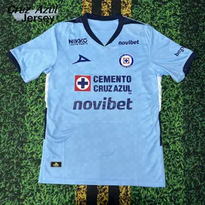 2526 Mexico League  Cruz Azul Home Blue Away Green Goalkeeper Short Sleeve Top Football Jerseys LIGAMX Fan Edition