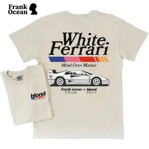 Frank Ocean White Ferrari T-Shirt, Retro Car Graphic Tee, Blonde Album Aesthetic Shirt, Unisex Indie Gift for Him Her, Soft Streetwear