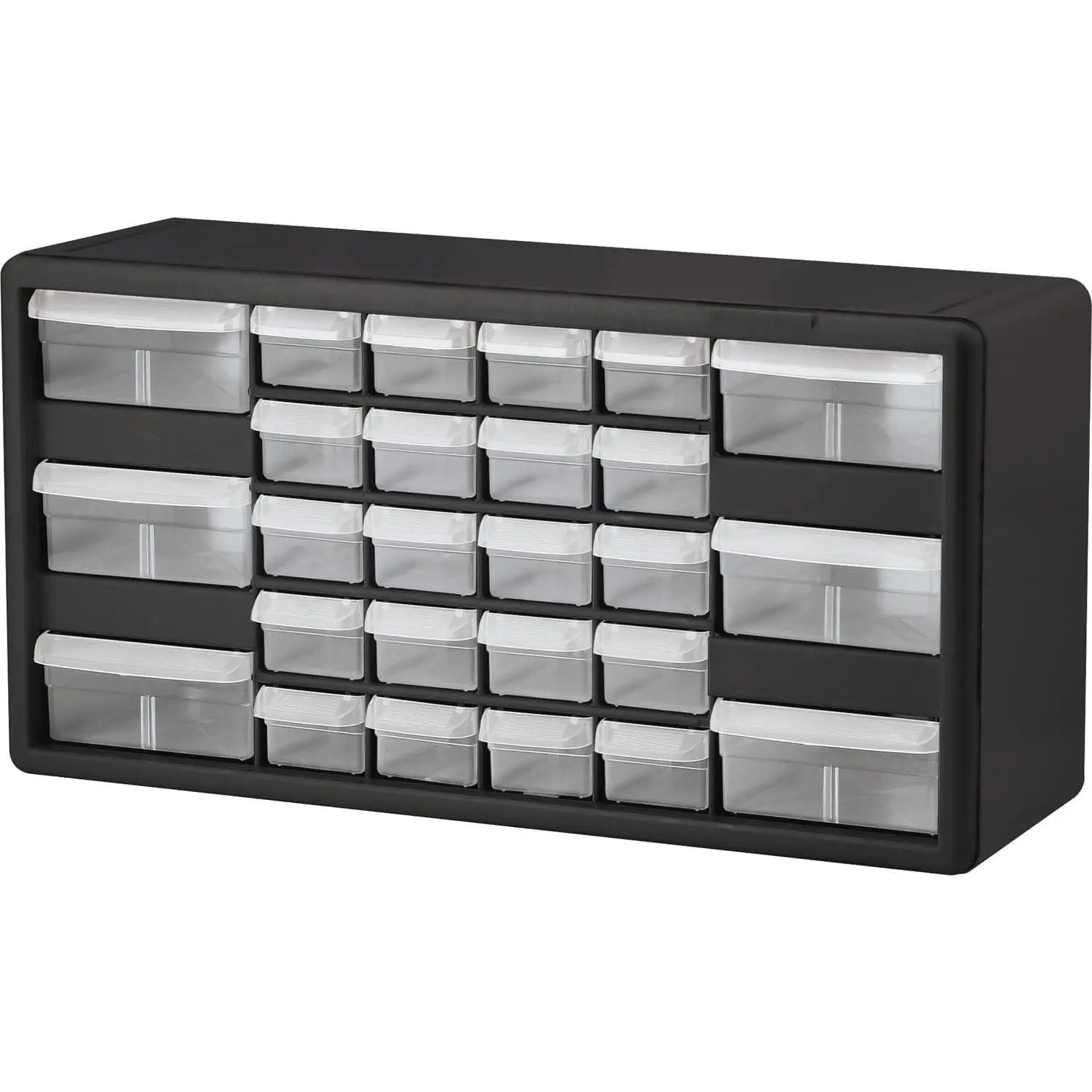 26-Drawer Cabinet, 20"W x 6"D x 10"H, Black