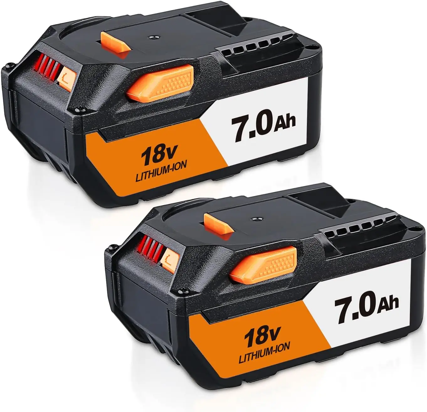 2-Pack 7000mAh Lithium Ion Replacement Batteries with Intelligent Safety Protection, Easy Installation, Wide Compatibility for RIDGID R840087 LQL1810 18V Cordless Power Tools (Ideal for Demanding Jobs, 2 Units Included)