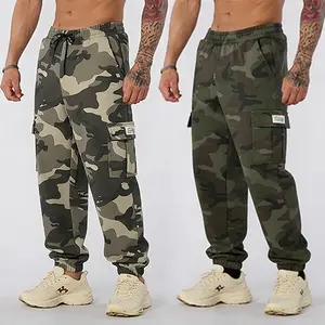 American Streetwear Camo Work Pants Men Spring Autumn Loose Drawstring Ankle-Length Trousers 2026 New Casual Pants
