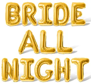 Letter Balloons - BRIDE ALL NIGHT 16" Inch Alphabet Letters Foil Mylar Balloon Bachelorette Party Banner