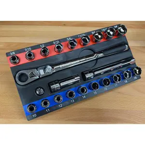 Gearwrench 23-Piece 3/8″ Pass-Thru Socket Set – Sae & Metric 6-Point #893823 Organizer