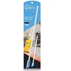 Spatty Daddy Kitchen Spatula Set (6 and 12 Inch Blue) Shark Tank Mom Made to Scrape Last Drop From Jars, Ketchup, Icing, Peanut Butter, Spreading or Mixing Gifts for Cooks, Grandma, Stocking Stuffers