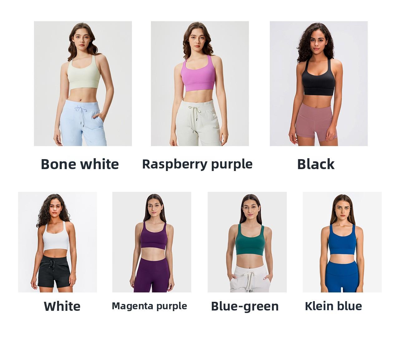 New Women's High-Impact Cross-Back Sports Bra, Shockproof Push-Up Support Fitness Bra