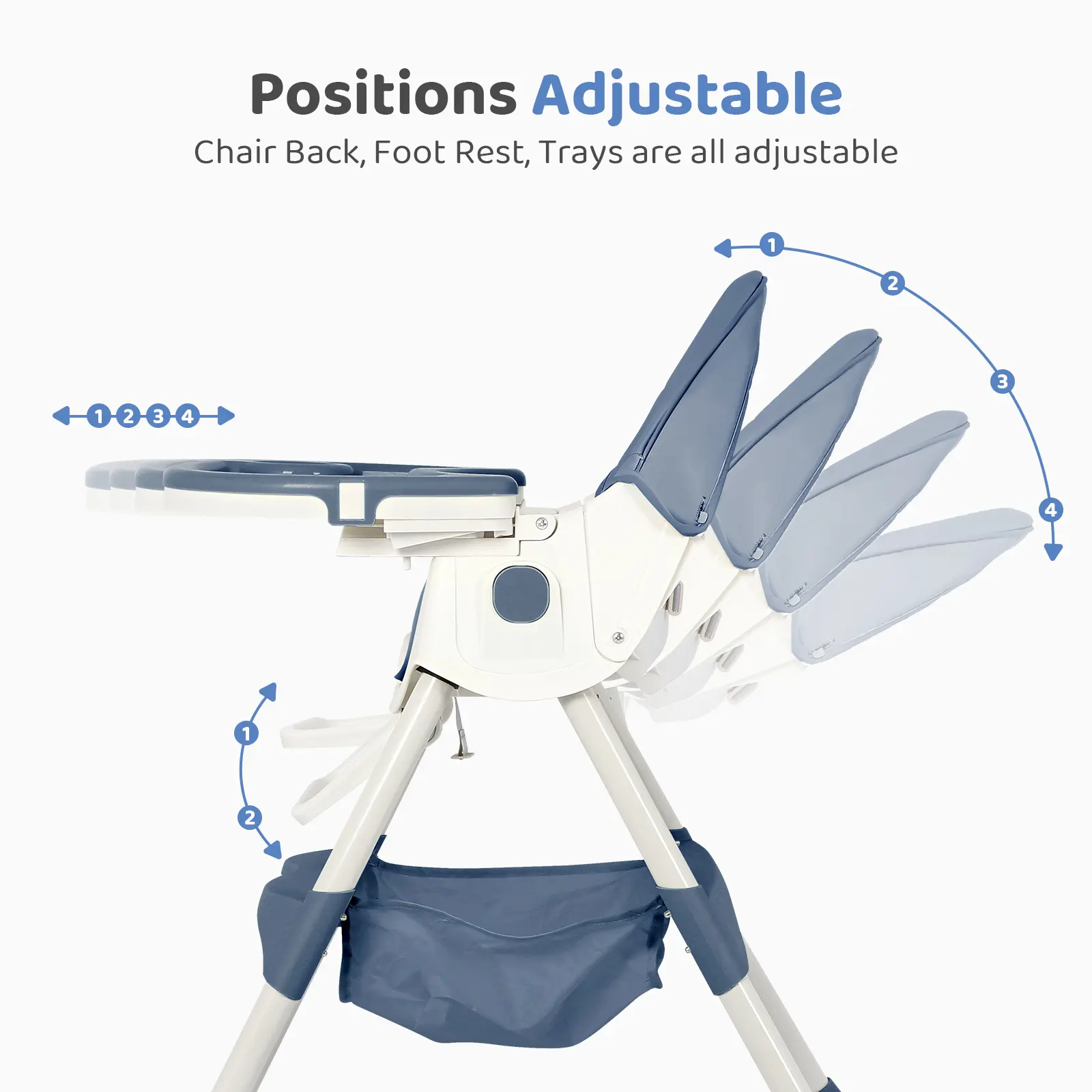 (With Wheels)High Chair For Children's,Multifunctional 3 in 1 Adjustable High Chair with Removable 3-Position Adjustable Tray, Stability Structure & 3-Point Safety Harness,Dining Room Furniture (With Wheels)High Chair For Children's,Multifunctional 3 in 1 Adjustable High Chair with Removable 3-Position Adjustable Tray, Stability Structure & 3-Point Safety Harness,Dining Room Furniture
