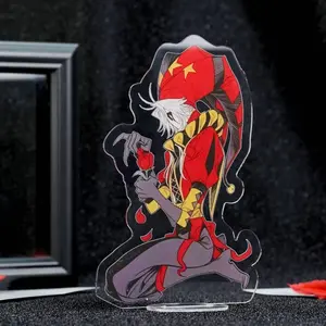 The Freak Circus Pierrot Acrylic Standee | 15cm Jester Rose Desk Decor | Collectible Fan Art