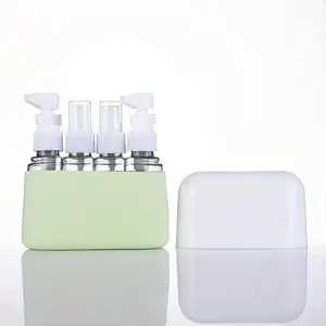 Travel Toiletry Set with Refillable Shampoo, Body Wash and Hand Soap Dispenser, Leak-Proof, Odorless, Perfect for On-The-Go Essentials, Bathroom Caddy Set