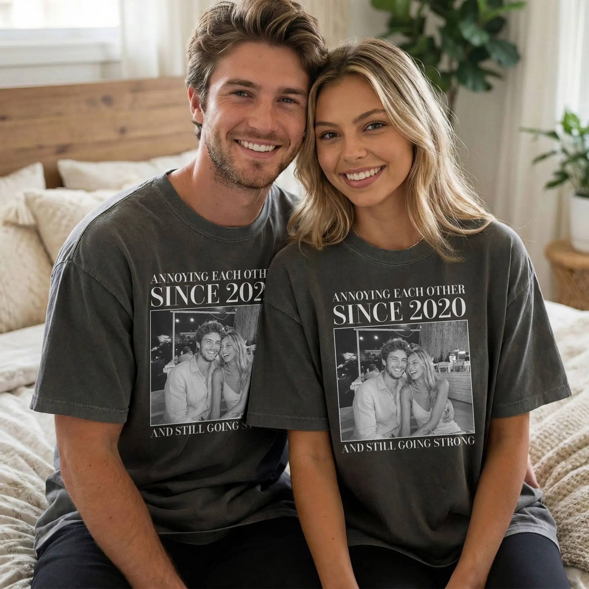 Personalized Couple Matching T-Shirt – Vintage Graphic Tees Funny Quote Design, Trendy T-Shirts Valentine Gift for Couples