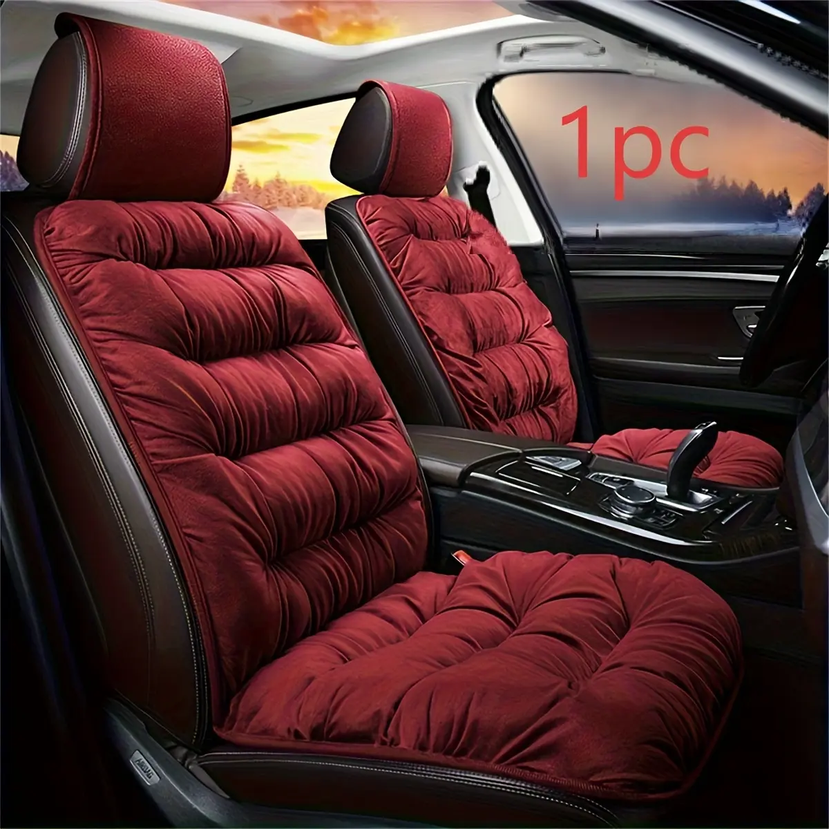 1-piece soft plush car seat cover, universal winter interior accessory for car seat cushion protection cover, rear car seat cover, full-coverage car seat cushion, lightweight filled with polyester fiber, suitable for car enthusiasts and owners