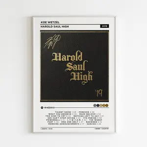 POSTER Koe Wetzel - Harold Saul High Album Poster / Album Cover Poster / Music Gift / Music Wall Decor / Album Art-UNFRAMED