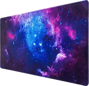 Galaxy Gaming Mouse Pad,Galaxy Extended Mouse Pad, Large Big Computer Keyboard Mouse Mat Desk Pad with Non-Slip Base and Stitched Edge for Home Office Gaming Work