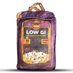 Crown Diabetic Friendly Extra Long Grain Premium White Basmati Rice 10lb Low Glycemic Index 160 oz Rich in Nutrients Versatile Cooking Options from Pakistan