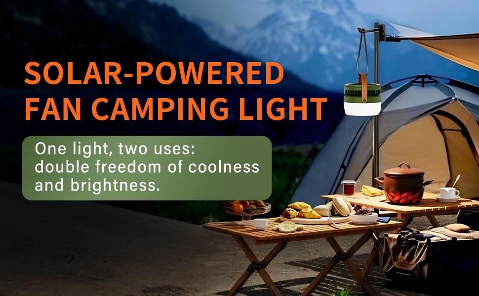 Solar Powered Camping Fan – 3-Speed with 4 Light Modes, USB & Solar Charging, Portable Solar Fan for Tent, Hiking, Emergency Use Solar Powered Camping Fan – 3-Speed with 4 Light Modes, USB & Solar Charging, Portable Solar Fan for Tent, Hiking, Emergency Use