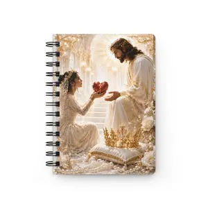Jesus holding heart Spiral Bound Journal | Religious Christian Scripture Notebook
