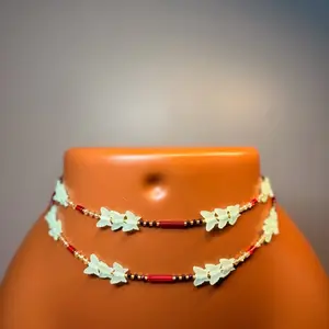 Auntie Ama’s Quiet Bloom Butterfly Waist Beads 50 Inches