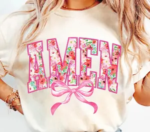 Watercolor Amen Flowers DTF Transfers - THIS IS NOT A SHIRT