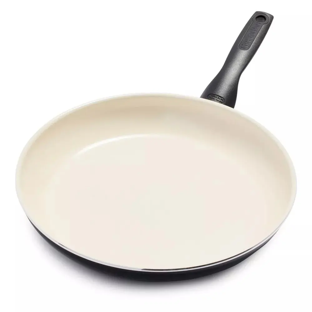GreenPan Rio 12" Aluminium Ceramic Nonstick Searing Skillet Cookware Set, Black - Oven-Safe, Dishwasher Safe, Diamond-Reinforced with Heat-Resistant Handle