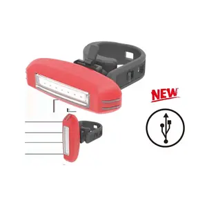 212 MAIN USB-Rechargeable COB-LED Compact Super Bright Silicone Rear Bike Light, Cycling Bicycle Accessories, Outdoor Sports Gear, Rear Bike Lights