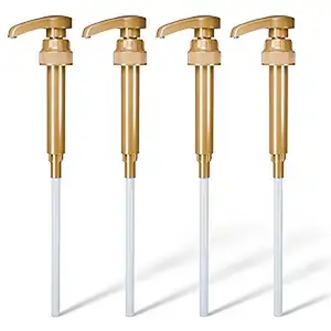 4 Pcs Coffee Syrup Pump Dispenser - Works as Skinny and Torani Syrup Pump - Fits Various 25.4 oz Bottles, Precise Dispensing 0.3oz & Lockable Design, Easy to Use & Clean, Ideal for Liquid & Pastes