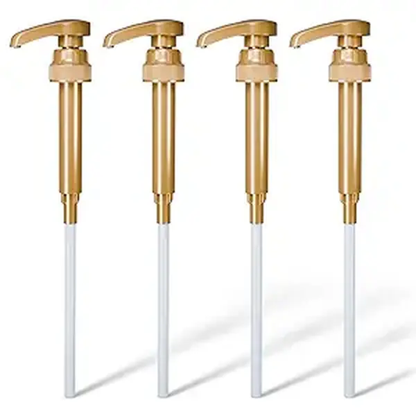 4 Pcs Coffee Syrup Pump Dispenser - Works as Skinny and Torani Syrup Pump - Fits Various 25.4 oz Bottles, Precise Dispensing 0.3oz & Lockable Design, Easy to Use & Clean, Ideal for Liquid & Pastes