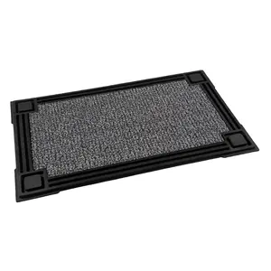 Grassworx Capitol Rubber Astroturf Car Floor Mat - 30x18 in, Black & Gray, Indoor Area Mat, Model 6016551