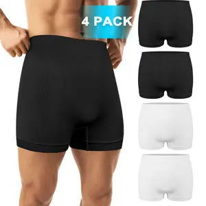 CATTIBOR 4 Pack Men's Plain Color Boxer Shorts,Men Underwear Compression Shorts,Causal Comfortable Youth Gift Underwear,Elastic Waistband Boxer Sport Briefs Men Underwear For Daily Life