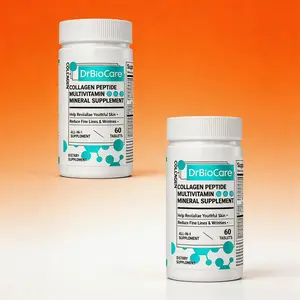 DrBioCare Collagen Peptide 2PCS 60 Tablets Each Daily Beauty Skin Support Multivitamin Essential Nutrients Glow Wellness Supplement - Healthcare, Edible