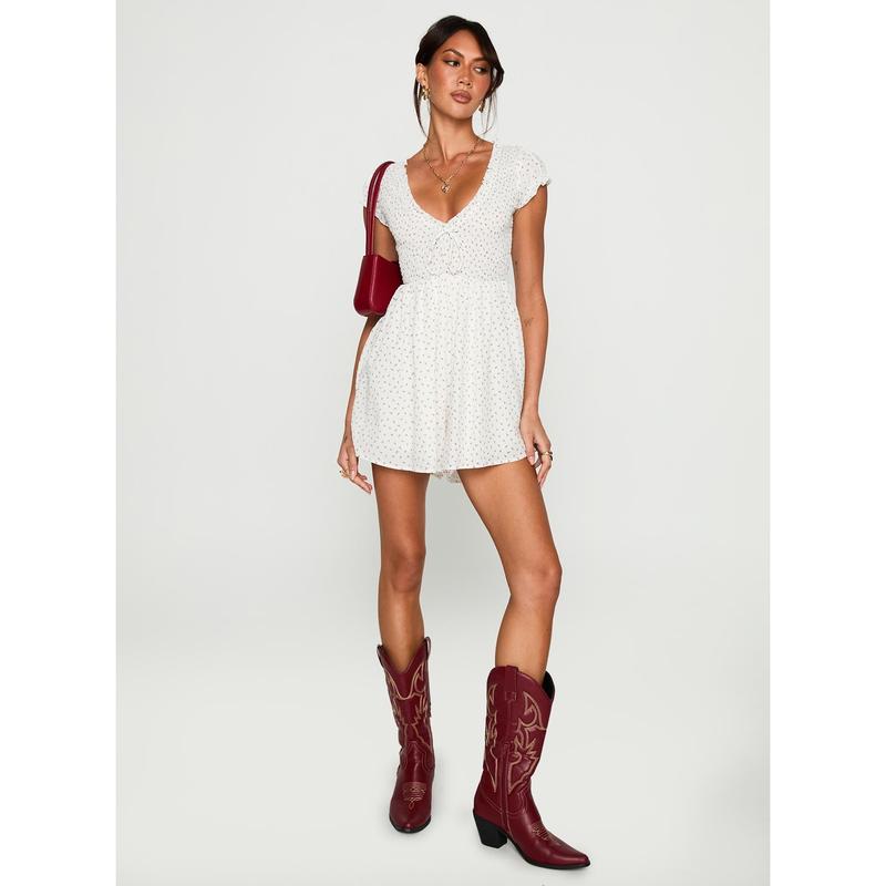 Sweet Talk Playsuit White Floral