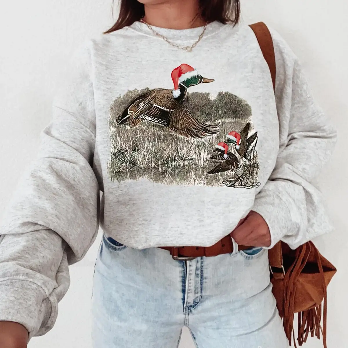 Vintage Duck Christmas Sweatshirt, Christmas Duck Shirt, Vintage Christmas Shirt, Retro Duck Shirt, Animal Lover Shirt, Mallard Shirt, Holiday 90's Sweater