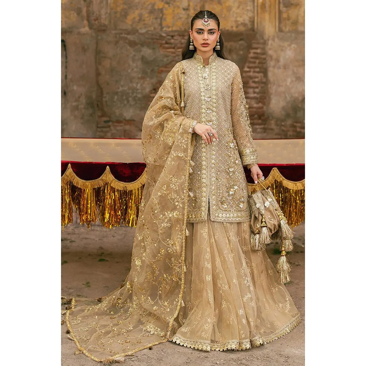Mohsin Naveed Ranjha  - Roshni Three Piece Organza
