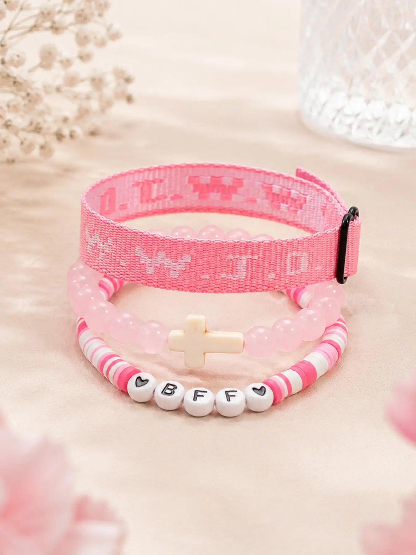 Wwjd Bff Best Friend Bracelet, Beads, Handmade Cross Necklace, Inspirational Christian Jewelry, Gift for Friends