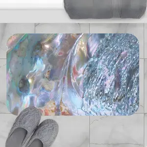 Elegant Iridescent Abalone Shell Design Bathroom Mats,High-end Design Bathroom Highly Absorbent Floor Mats, Anti-slip Quick-drying Soft Carpets, Suitable for Multi-scenario Shower,Bathtub , Outdoor Door Mats, Gifts for Family and Friends