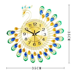 WALL DECOR PEACOCK CLOCK Colorful Decoration