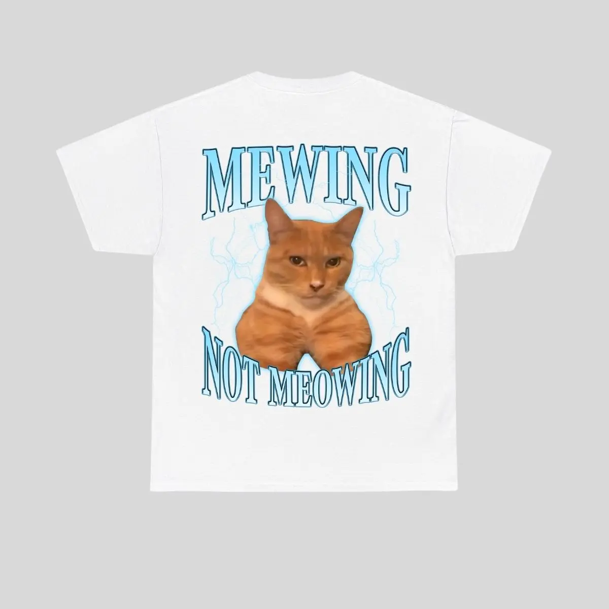 Funny Cat Meme T-Shirt - Mewing LooksMax Meowing Cat Graphic Tee, Trendy Unisex Cotton Outfit for Men & Women