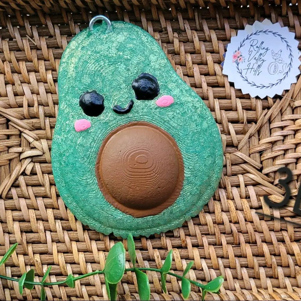 3D Avacado Air Freshener, Long-Lasting Scented Car Freshie