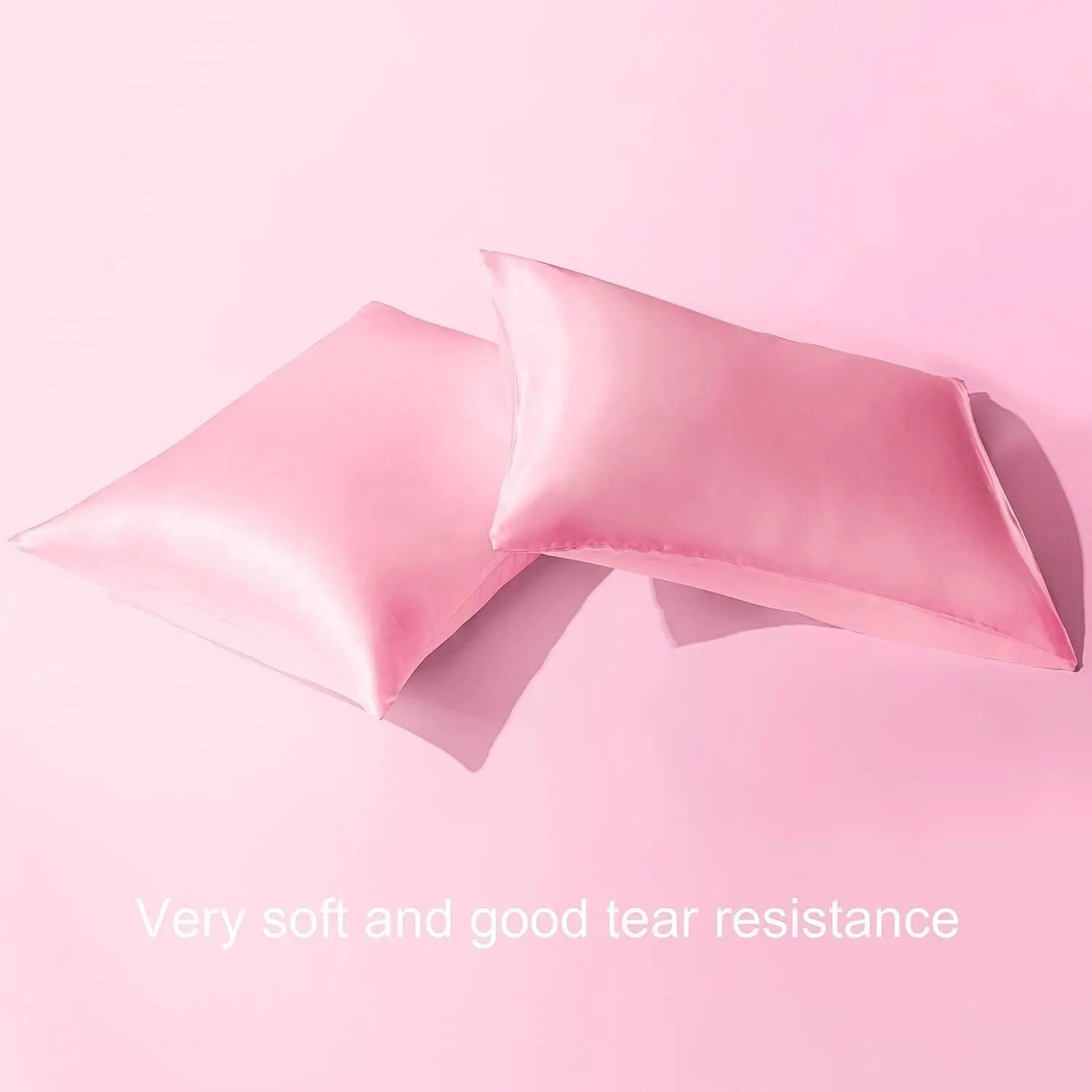Silk Satin Pillowcase 2 Pack for Hair and Skin, Luxury Satin Pillow Covers Standard Queen Size, Silky Soft Anti Frizz Pillowcase, Cooling Breathable Smooth Bedding, Hypoallergenic Pillow Cover with Envelope Closure for Comfortable Sleep