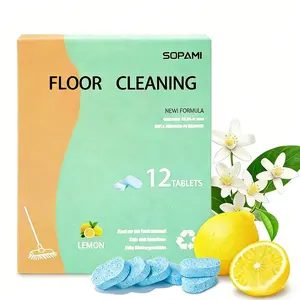 SOPAMI Floor Cleaning Tablets - SOPAMI Floor Cleaning Tablets - Safe for Wood Tile Marble Quick Dry No Residue 12 Tablets Lemon Scentfor Wood Tile Marble Quick Dry No Residue 12 Tablets Lemon Scent Multi Surface Cleaner