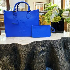 Boogie Luxury "Bleu Rouge" Signature Tote with Embossed Design