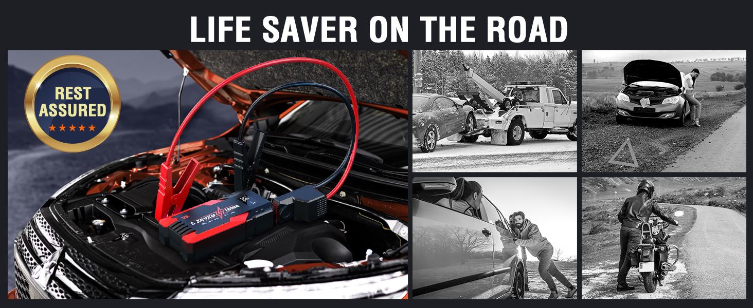 ET05 Portable Jump Starter — 12V Battery Pack for Up to 7.2L Gas & 5.5L Diesel Engines | 51.8Wh, USB Ports, LCD Display, LED Light