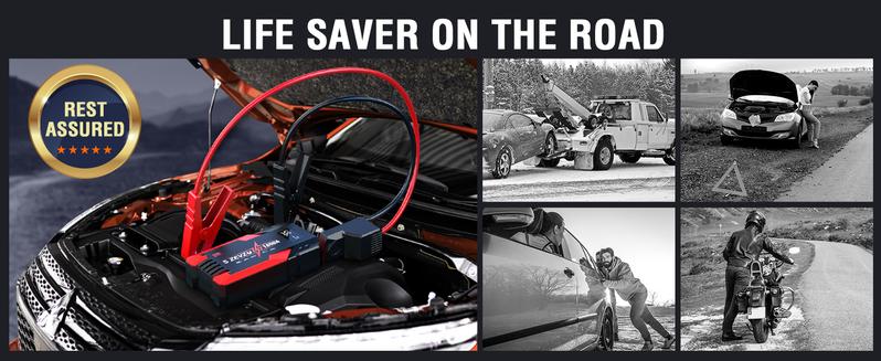 ET05 Portable Jump Starter — 12V Battery Pack for Up to 7.2L Gas & 5.5L Diesel Engines | 51.8Wh, USB Ports, LCD Display, LED Light