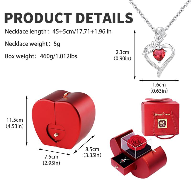 Apple shaped necklace gift box, red heart-shaped necklace, collectible creative gift, cute gift for girlfriend, mother, wife, Mother's Day, Valentine's Day, Christmas, birthday gift
