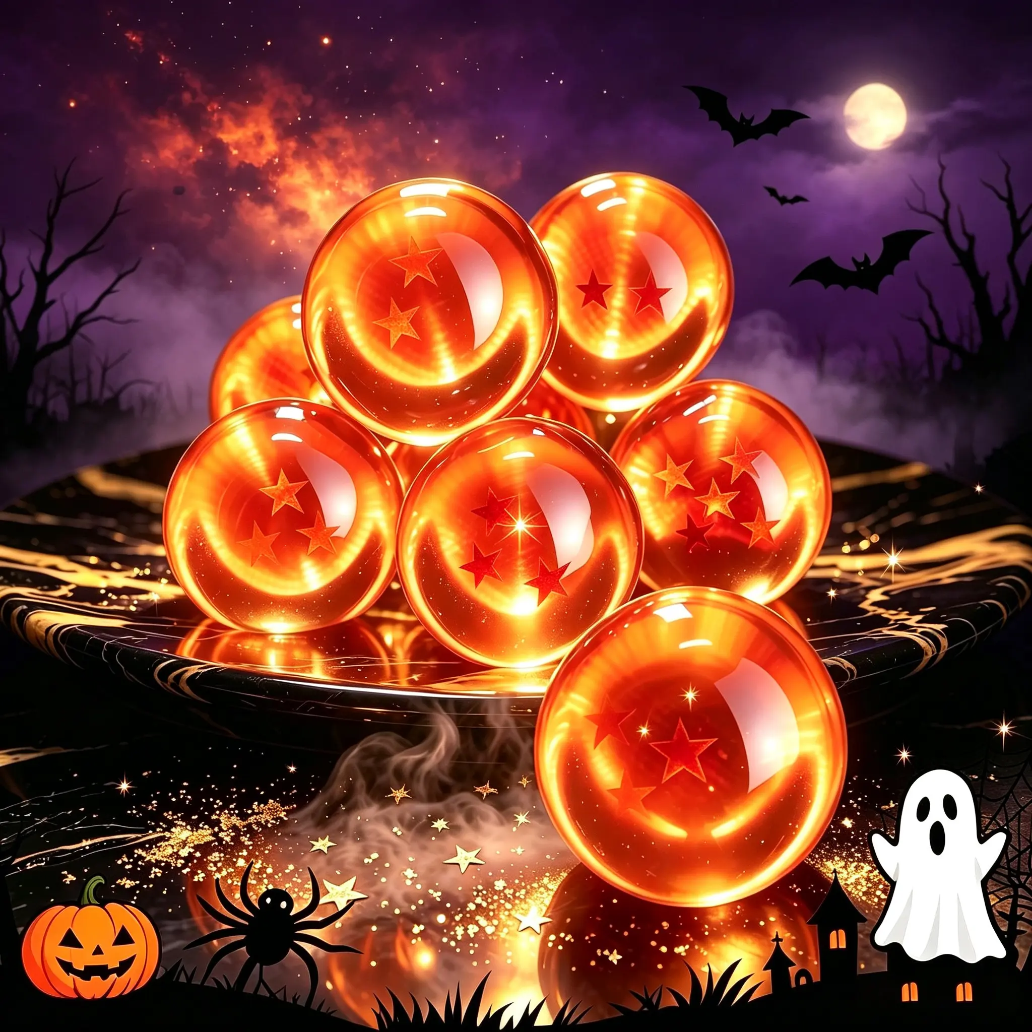 DLDA Transparent Acrylic Decorative Sphere Set - 7.6cm Anime-Inspired 7-Planet Design Crystal Display Balls, Tabletop Home Ornament, Gift Box for Holiday Decoration, Anime Collectibles, Collectible Items, Novelty Collectables