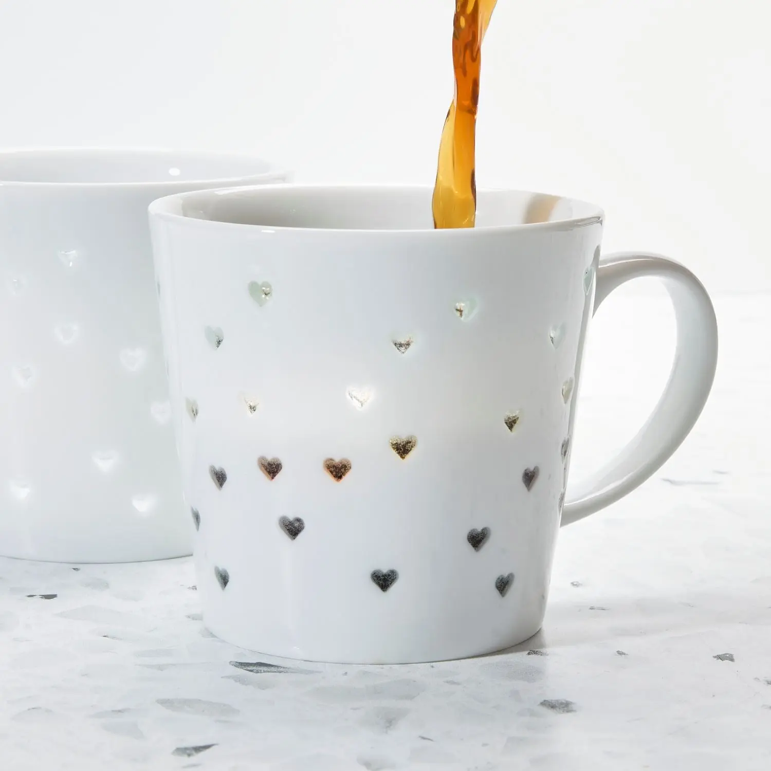 Luminous Stylish Tulip Heart Transparent Mugs - 2-Pack Kitchenware Drinkware Cups for Beverages and Drinks