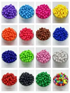 6/8/10mm Acrylic Beads, Solid Color Round Plastic Beads, Macaron Colors DIY Craft Beads, Candy Color Loose Beads for Jewelry Making, Decorative Beads